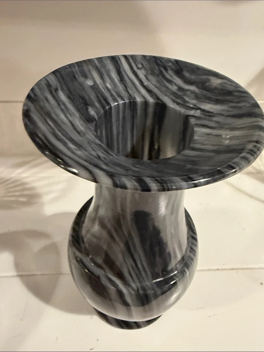 Gray Swirled Decorative Heavy Vase -